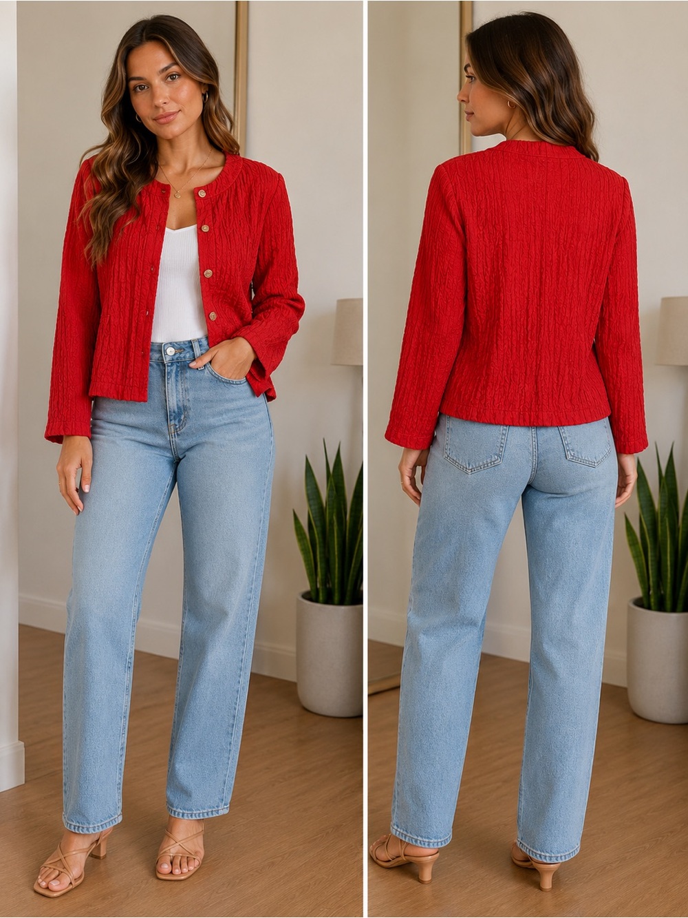 Gene Ewing Bis Crinkle red vintage jacket size 2